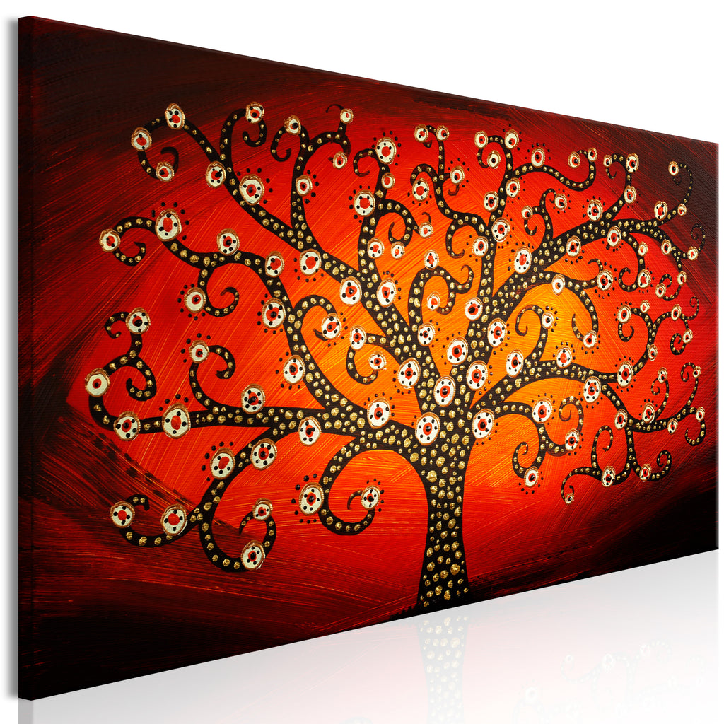 Fiery Tree Canvas Print with Stunning Abstract Design
