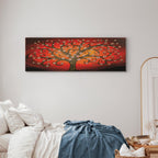 Fiery Abstract Tree Narrow Canvas Print