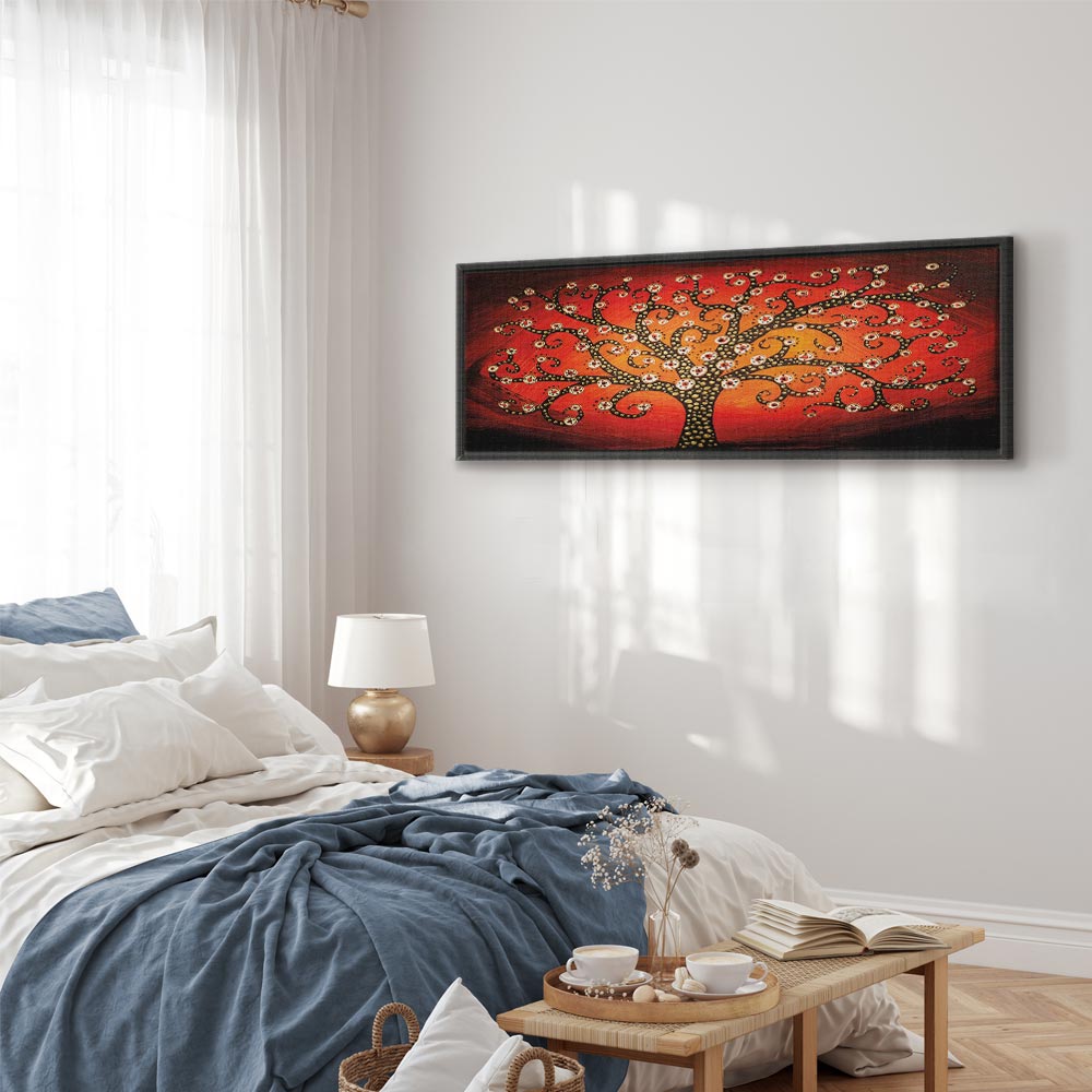 Fiery Abstract Tree Narrow Canvas Print