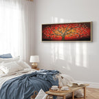 Fiery Abstract Tree Narrow Canvas Print