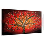 Fiery Abstract Tree Narrow Canvas Print