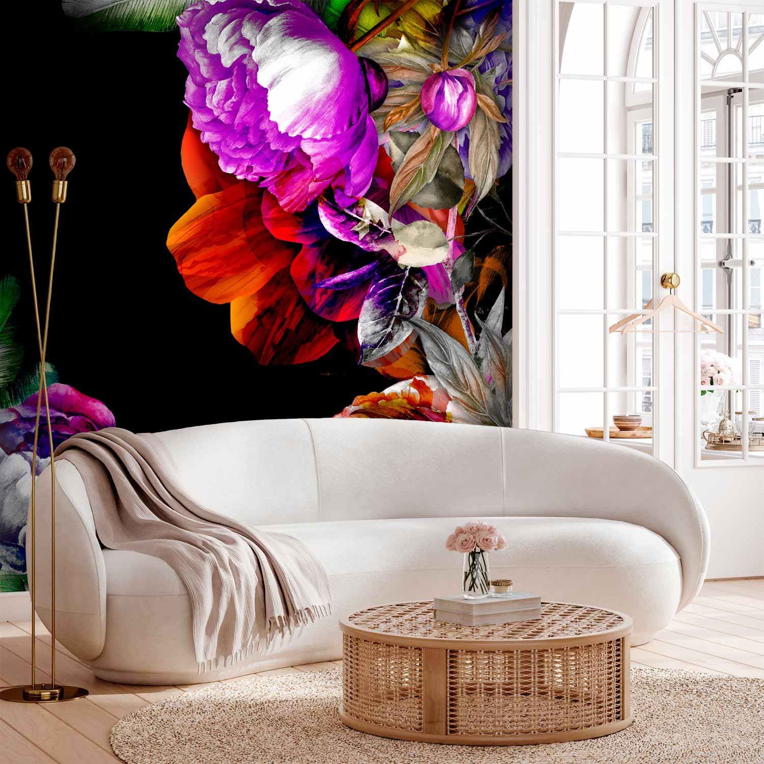 Warm Summer Flowers Colorful Wall Mural