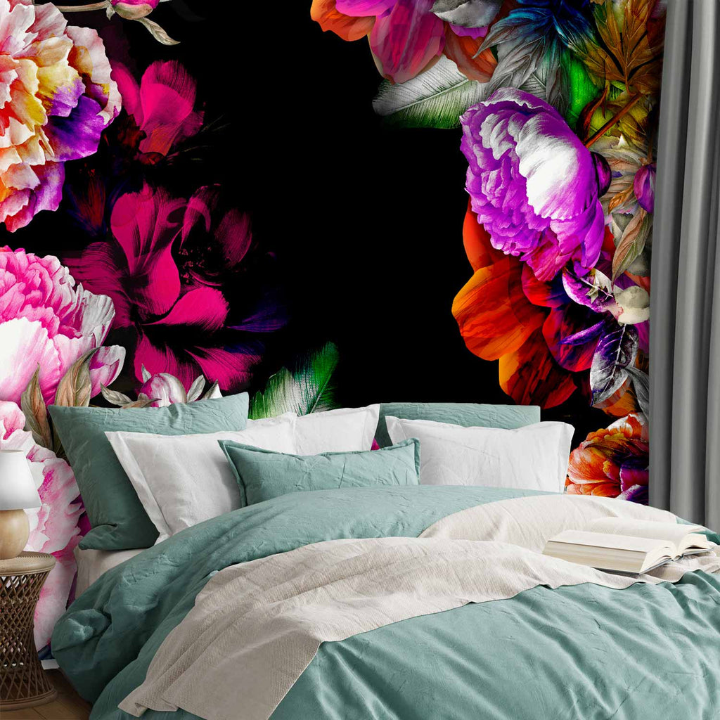 Warm Summer Flowers Colorful Wall Mural