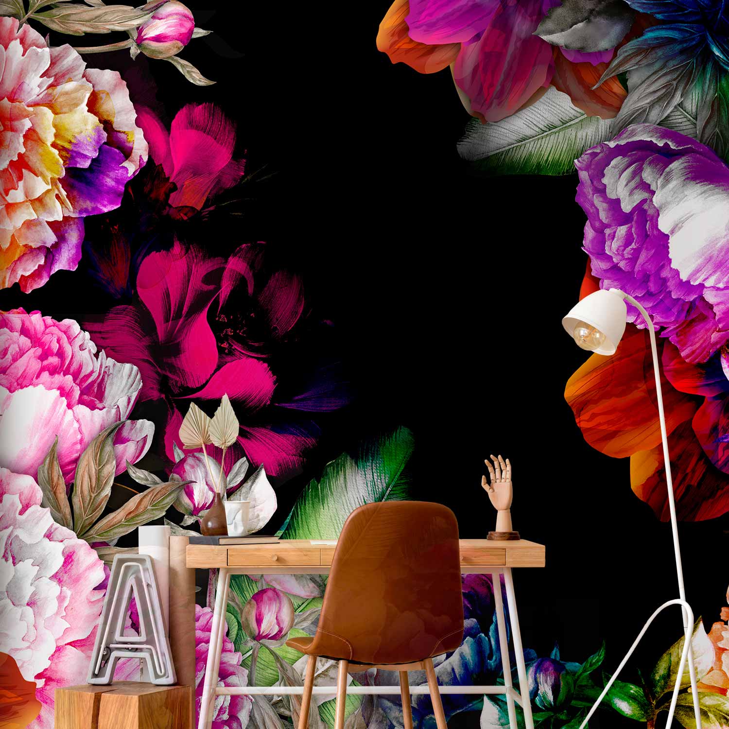 Warm Summer Flowers Colorful Wall Mural