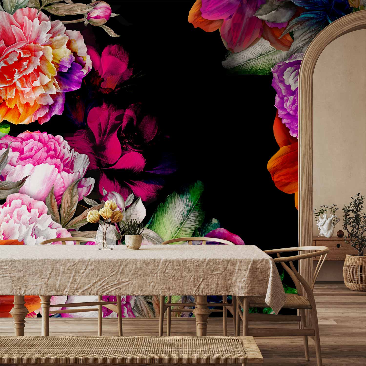 Warm Summer Flowers Colorful Wall Mural