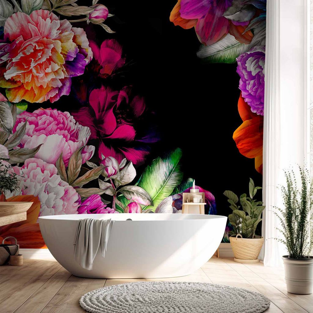Warm Summer Flowers Colorful Wall Mural