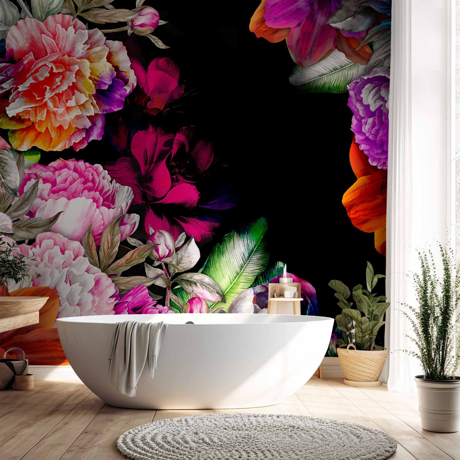 Warm Summer Flowers Colorful Wall Mural