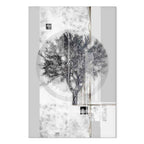 Silver Tree Abstract Vertical Canvas Print