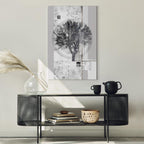 Silver Tree Abstract Vertical Canvas Print
