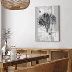 Silver Tree Abstract Vertical Canvas Print