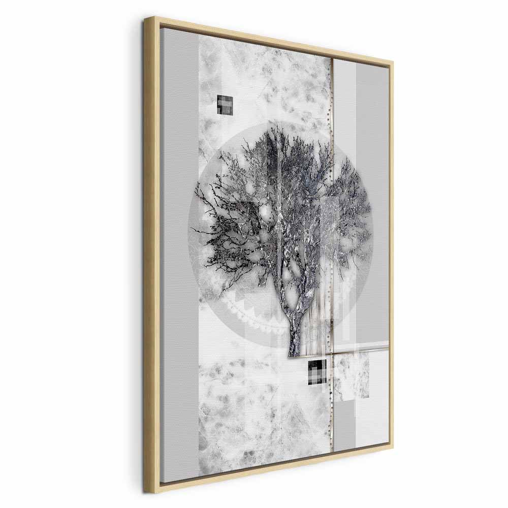 Silver Tree Abstract Vertical Canvas Print