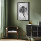 Silver Tree Abstract Vertical Canvas Print