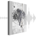 Silver Tree Abstract Vertical Canvas Print