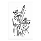 Purple Iris Flowers Vertical Canvas Print