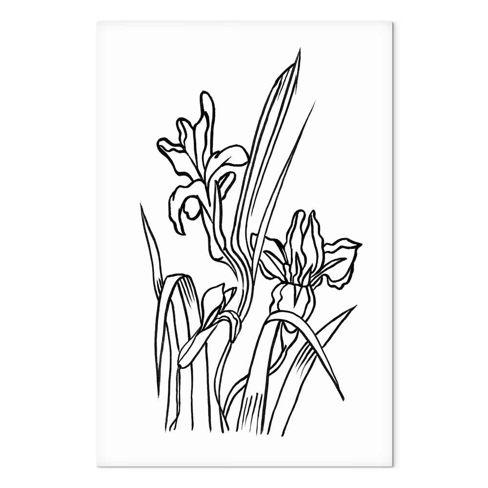 Purple Iris Flowers Vertical Canvas Print