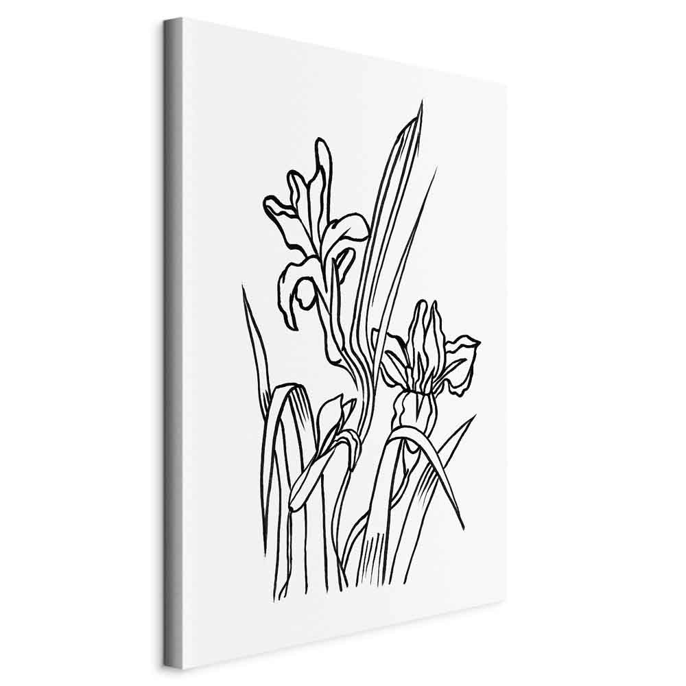 Purple Iris Flowers Vertical Canvas Print