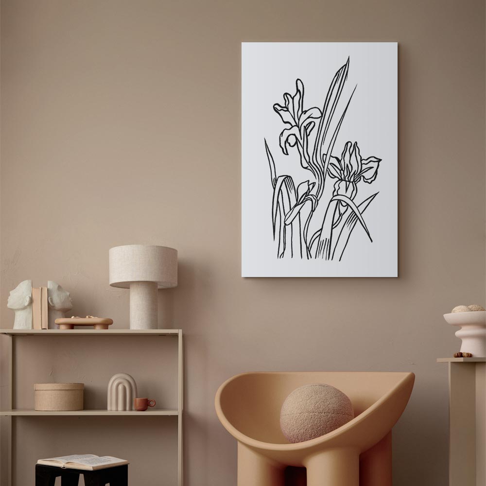 Purple Iris Flowers Vertical Canvas Print