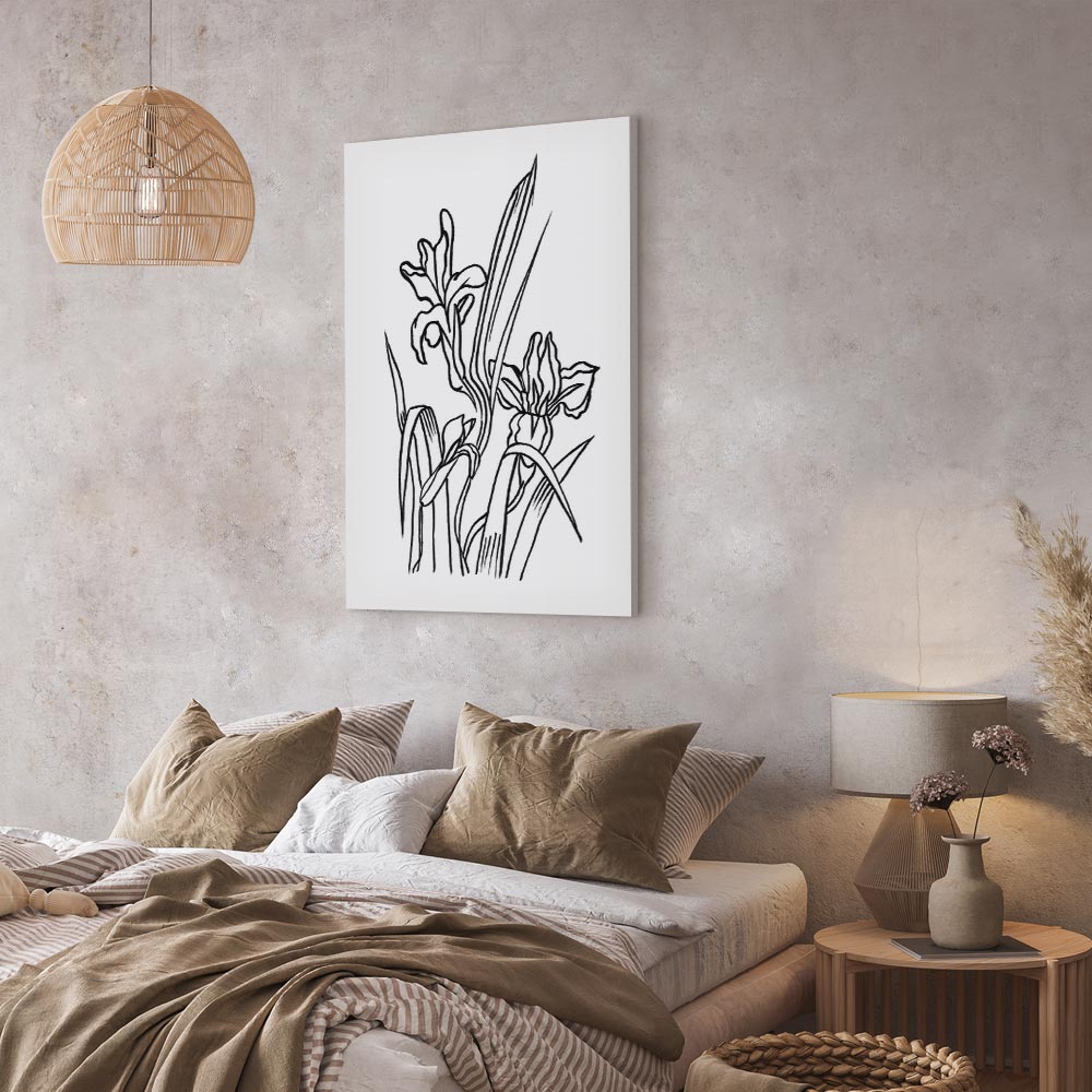 Purple Iris Flowers Vertical Canvas Print