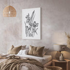 Purple Iris Flowers Vertical Canvas Print