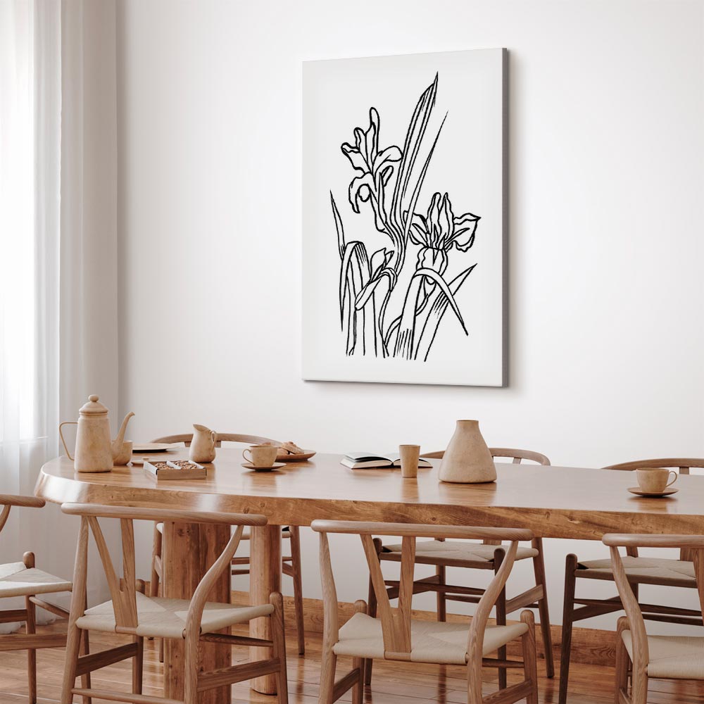 Purple Iris Flowers Vertical Canvas Print