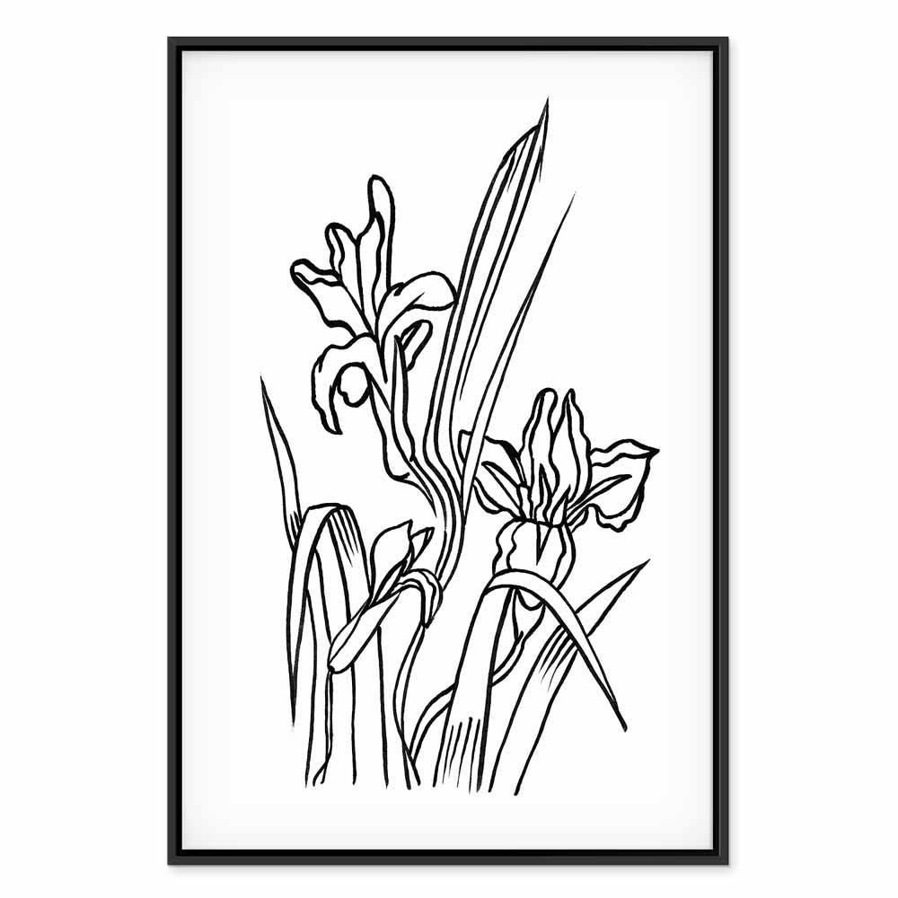 Purple Iris Flowers Vertical Canvas Print