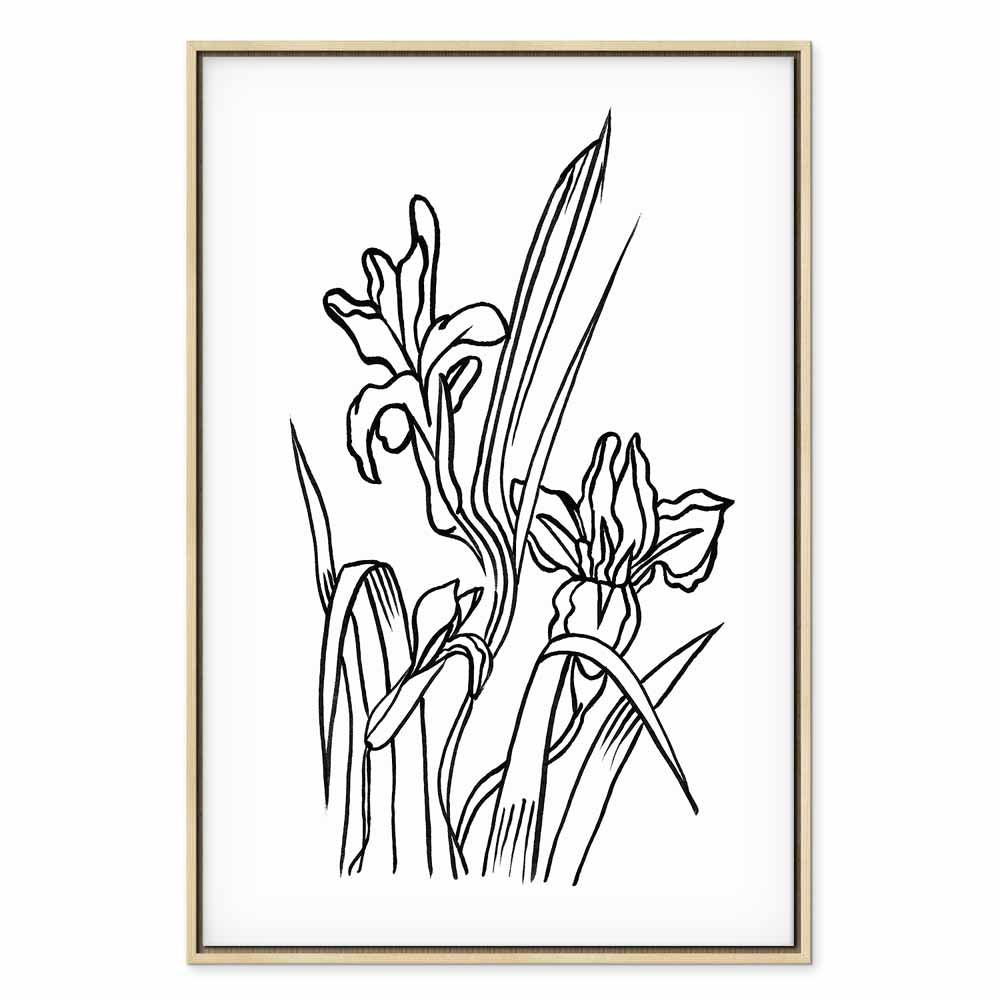 Purple Iris Flowers Vertical Canvas Print