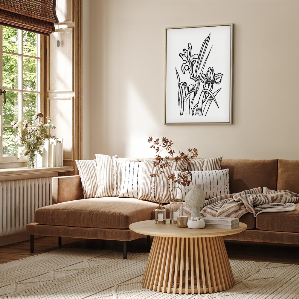 Purple Iris Flowers Vertical Canvas Print