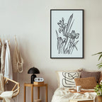 Purple Iris Flowers Vertical Canvas Print