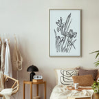 Purple Iris Flowers Vertical Canvas Print