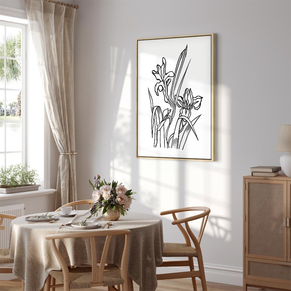 Purple Iris Flowers Vertical Canvas Print