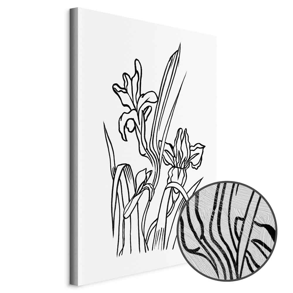 Purple Iris Flowers Vertical Canvas Print