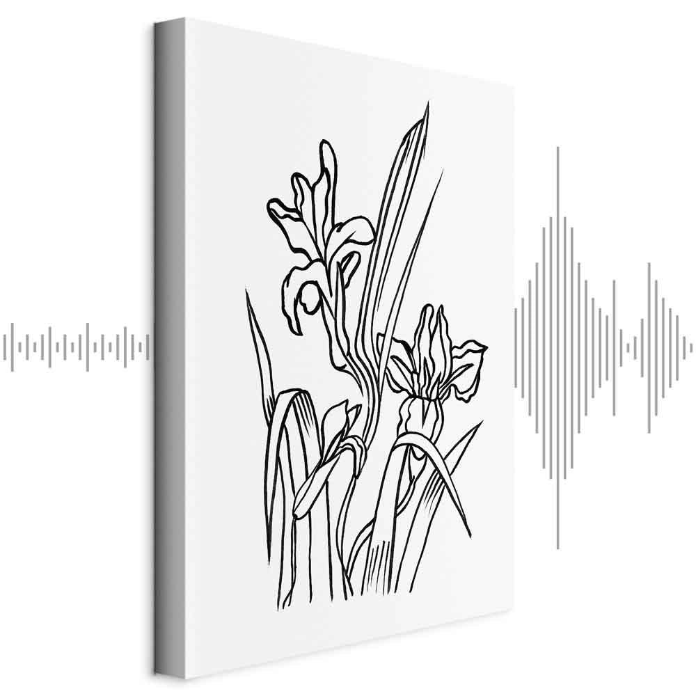 Purple Iris Flowers Vertical Canvas Print