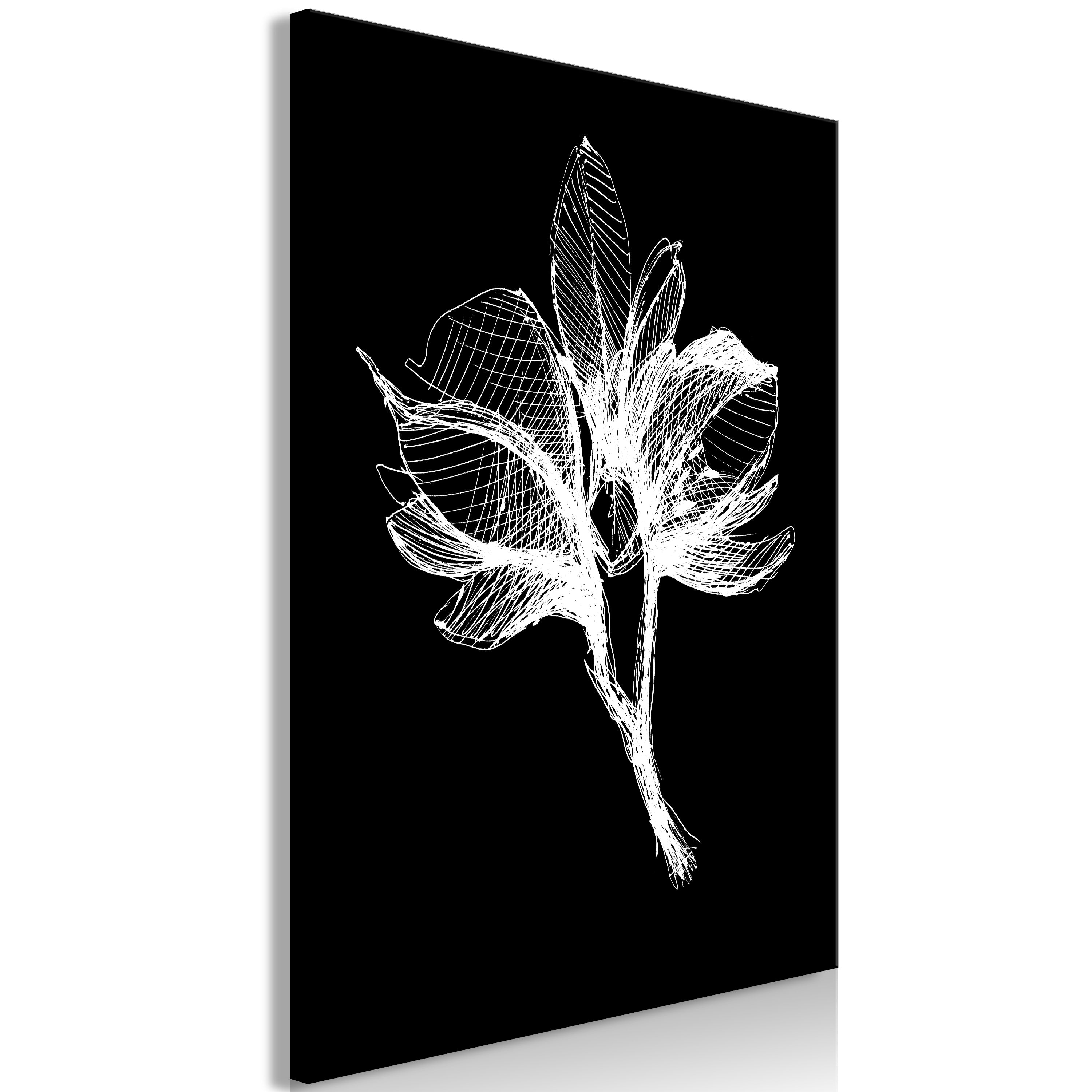 Night Flower Canvas Print with Floral Design