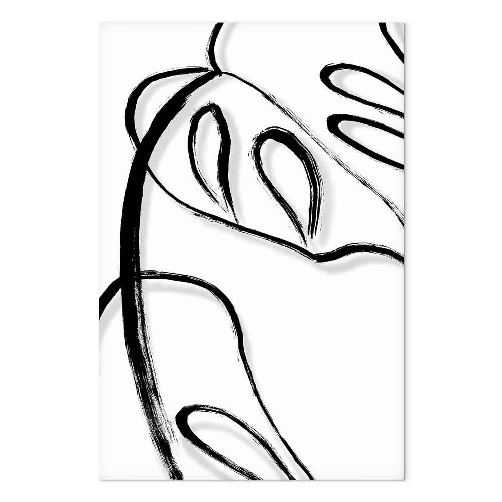 White Monstera Leaf Minimalist Canvas Print