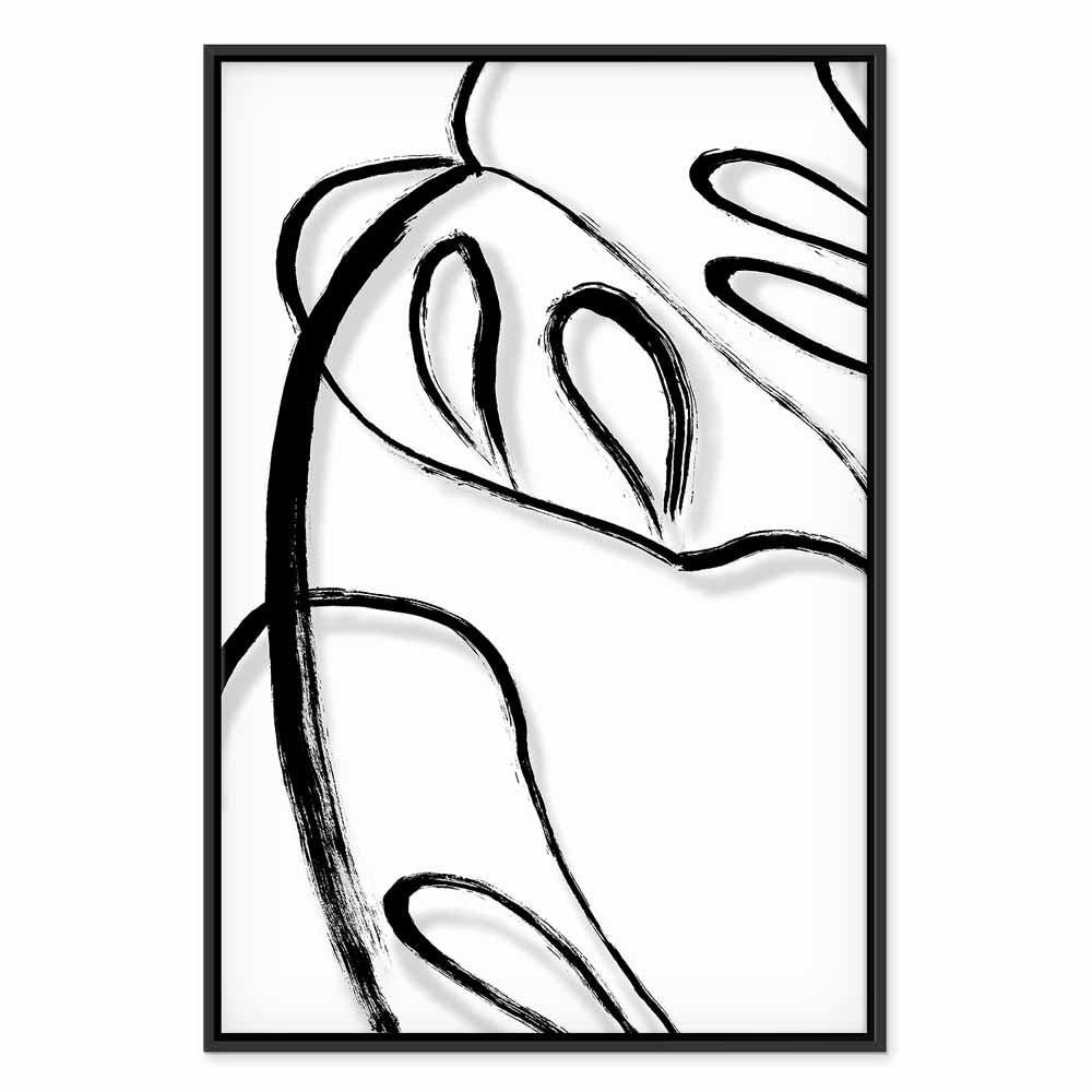 White Monstera Leaf Minimalist Canvas Print