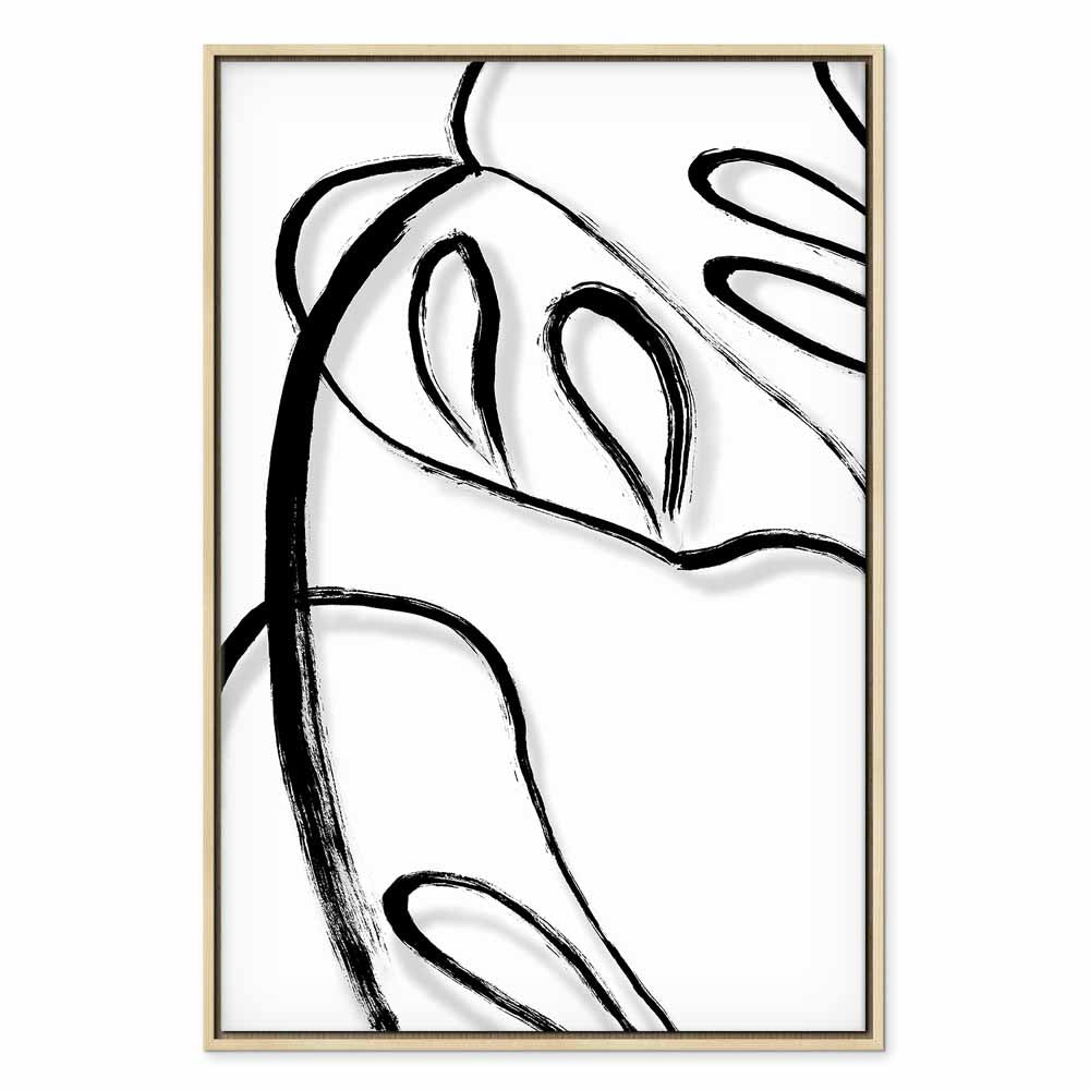 White Monstera Leaf Minimalist Canvas Print