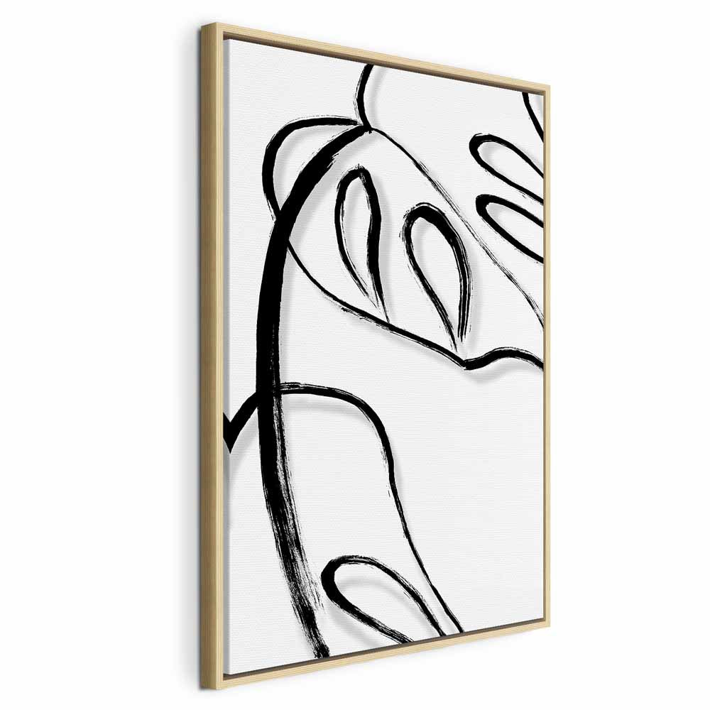 White Monstera Leaf Minimalist Canvas Print