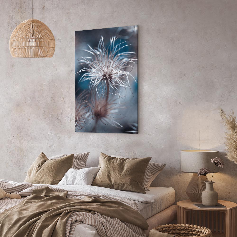 Blue Botanical Plant Vertical Canvas Print
