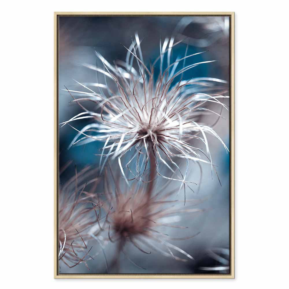 Blue Botanical Plant Vertical Canvas Print
