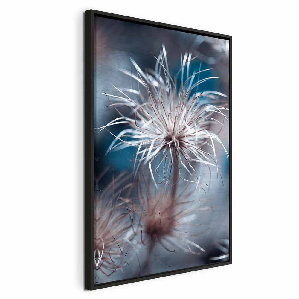 Blue Botanical Plant Vertical Canvas Print