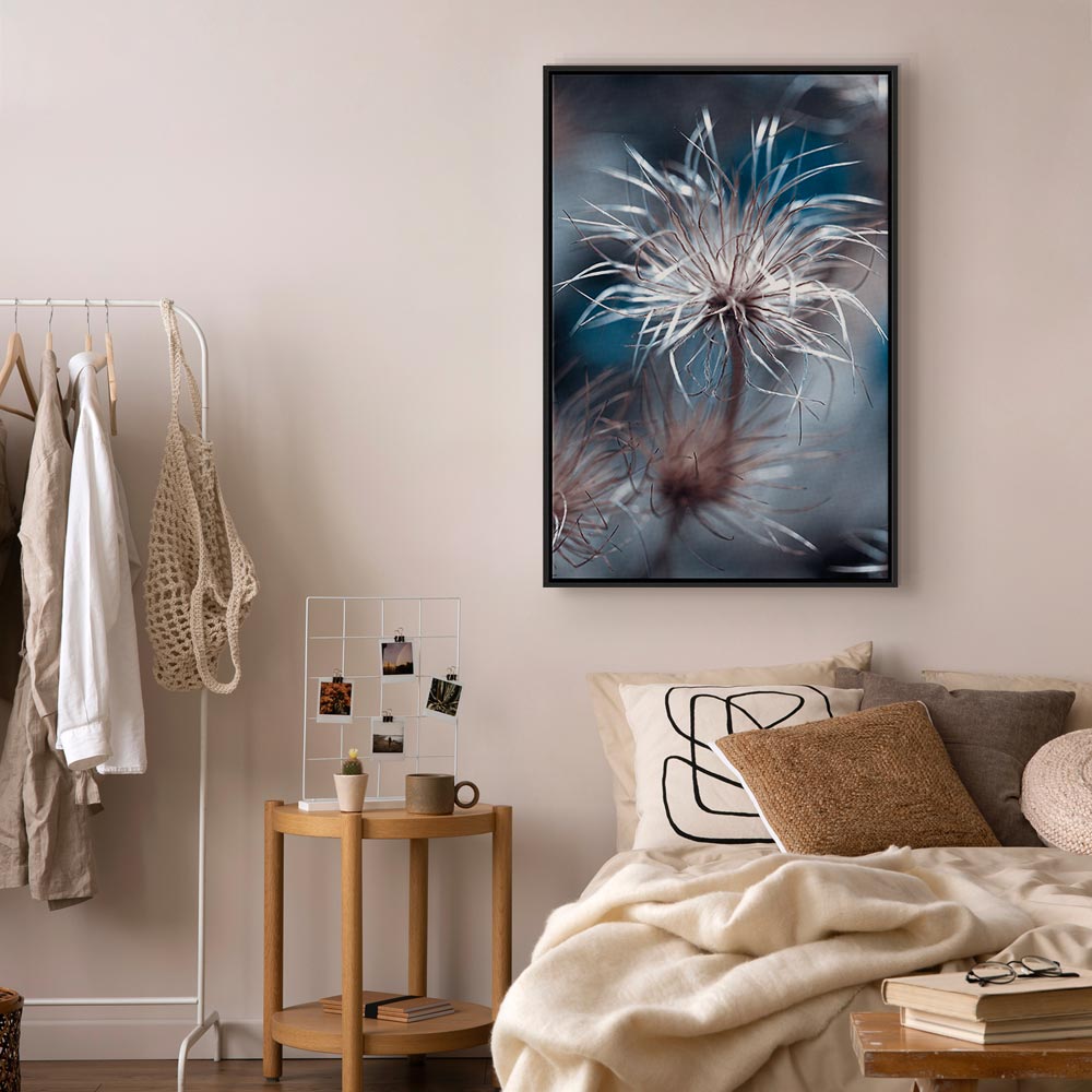 Blue Botanical Plant Vertical Canvas Print