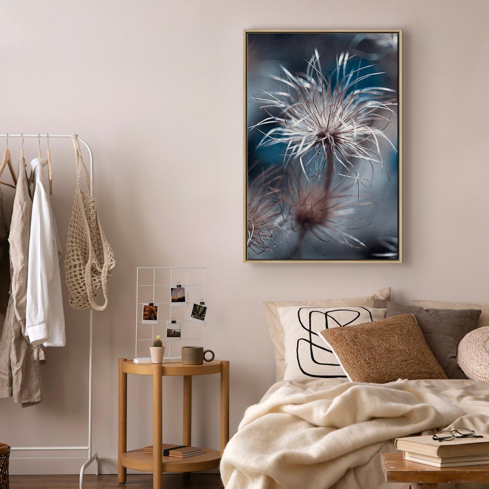 Blue Botanical Plant Vertical Canvas Print