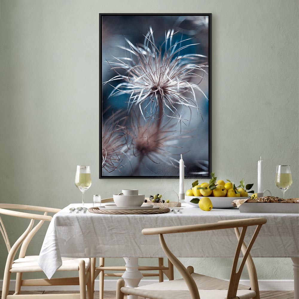 Blue Botanical Plant Vertical Canvas Print