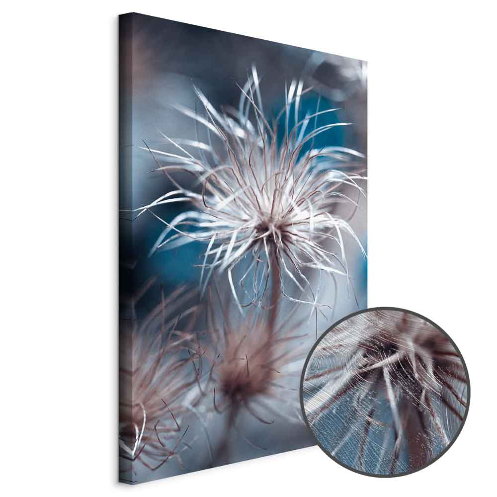 Blue Botanical Plant Vertical Canvas Print