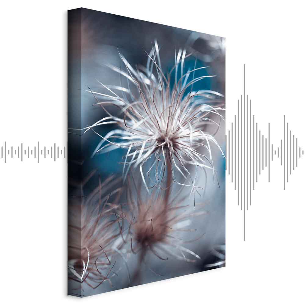 Blue Botanical Plant Vertical Canvas Print