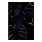 Galactic Monstera Leaves Vertical Canvas Print