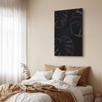 Galactic Monstera Leaves Vertical Canvas Print