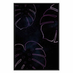 Galactic Monstera Leaves Vertical Canvas Print