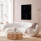 Galactic Monstera Leaves Vertical Canvas Print