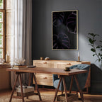 Galactic Monstera Leaves Vertical Canvas Print